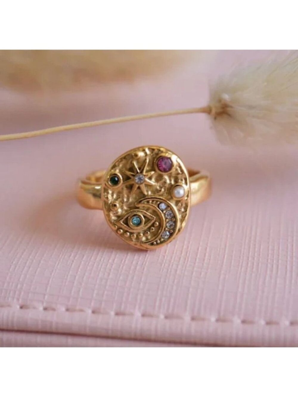 Boho evil eye ring M1085